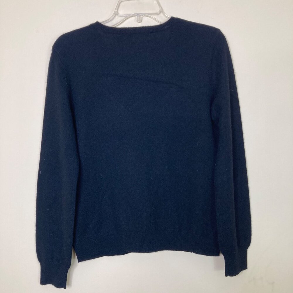 Lauren Ralph Lauren Womens Large Black 100% Cashmere Sweater Button Detail - Picture 2 of 10